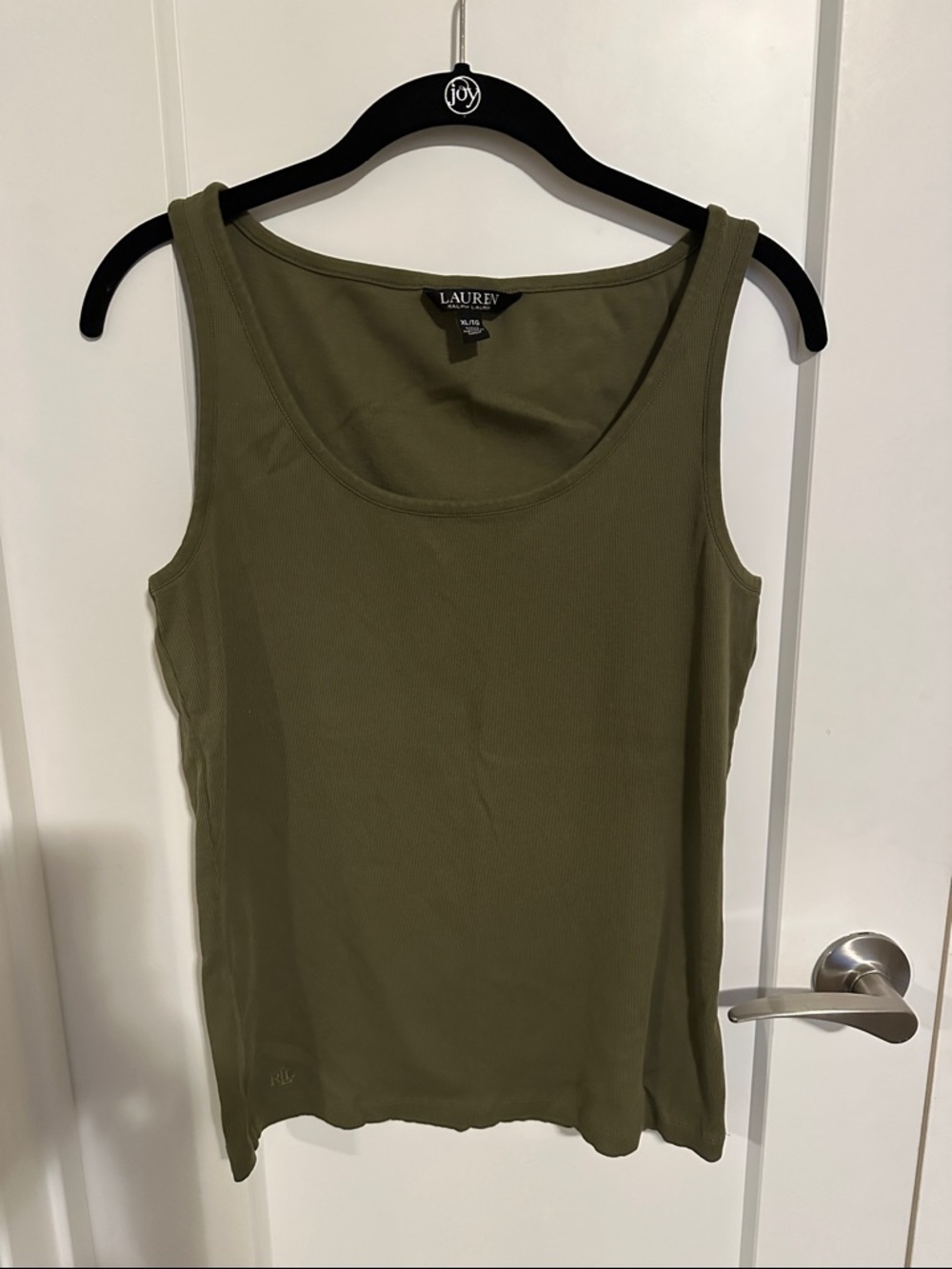 Lauren Ralph Lauren Olive Ribbed Scoop Tank
